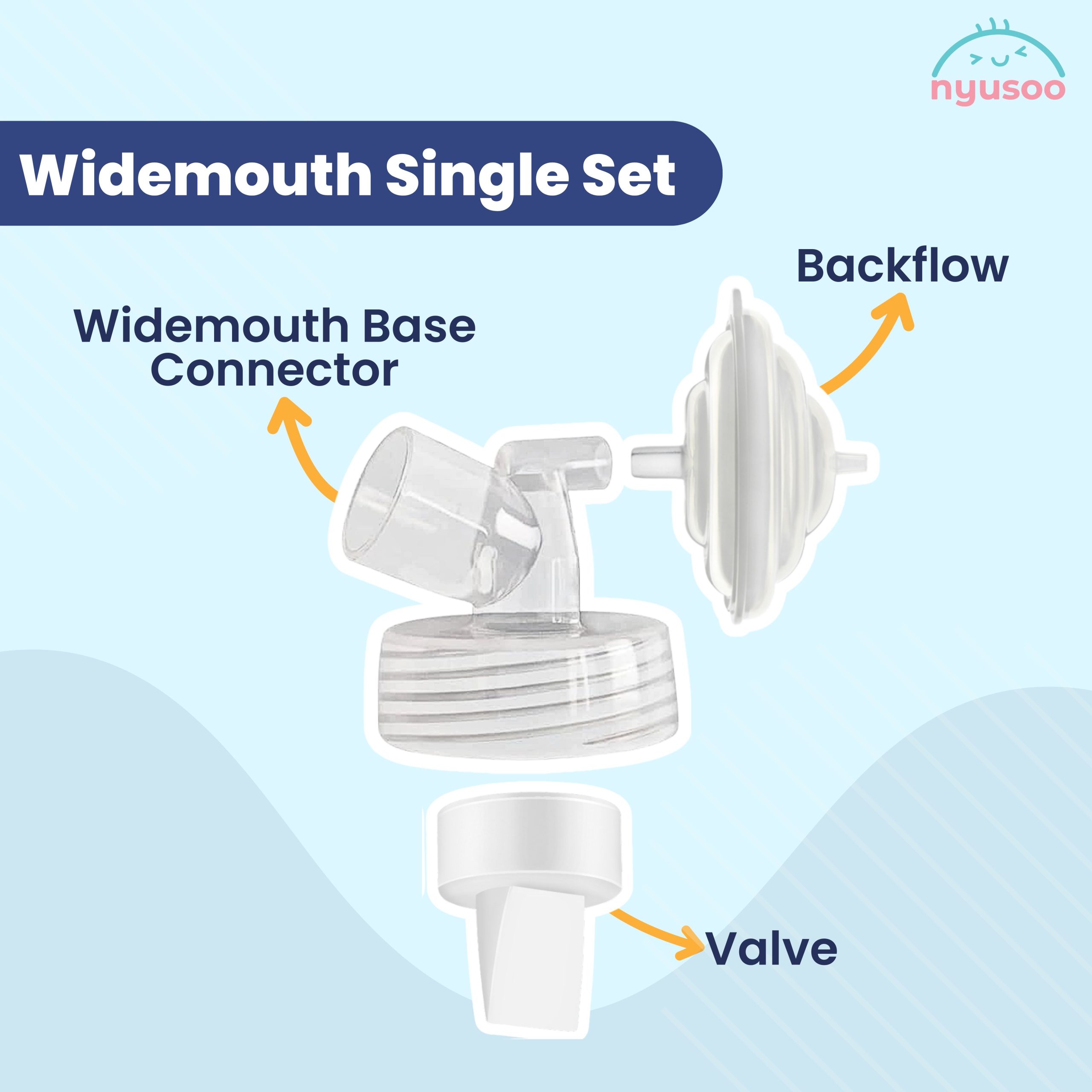 Wideneck Base Connector | Maymom, Spectra, Horigen, Medela, Malish Widemouth Breastpump Spareparts